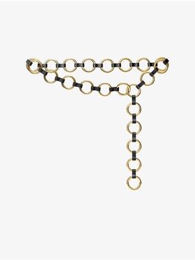 Michael Kors Runway Collection Black/Gold Chain-Link Waist Belt